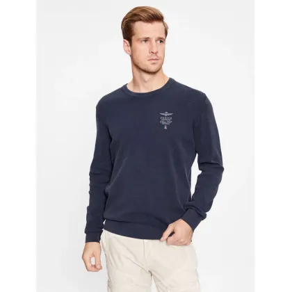 Zdjęcie Aeronautica Militare Sweter 232MA1394L463 Granatowy Regular Fit