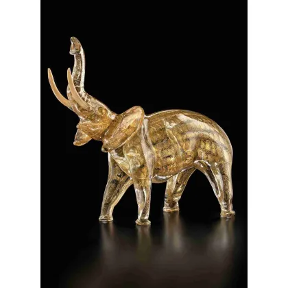 Zdjęcie Luksusowa figurka słonia z 24karatowego złota i szkła Murano