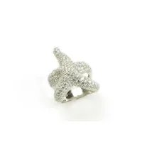 Picture Silver ring, rhodium-plated silver, white zircons