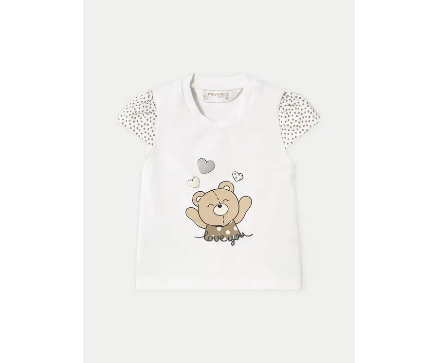 obrazek 1 Mayoral T-Shirt 1070 Biały Regular Fit