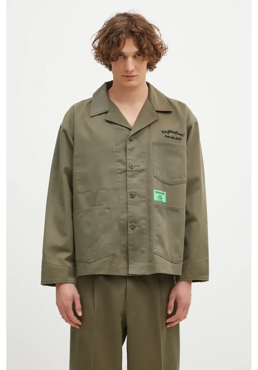 obrazek 1 NEIGHBORHOOD kurtka NEIGHBORHOOD X Dickies . Coverall Jacket męska kolor zielony przejściowa 242VFDKN.JKM02