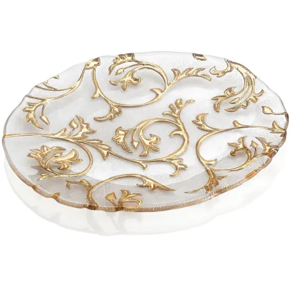 Picture Italian stylish oval Bisanzio plate with sophisticated ornament - IVV