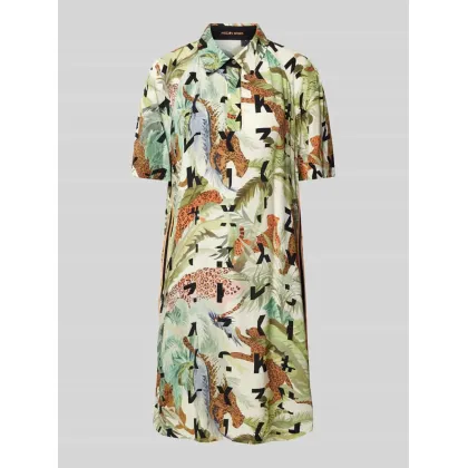 Zdjęcie Sukienka koszulowa o długości do kolan z krótką listwą guzikową