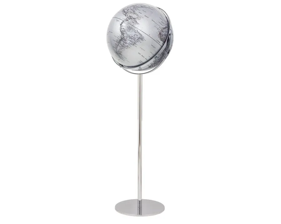 obrazek 1 Srebrny elegancki globus na nodze