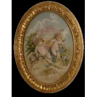 Zdjęcie Cherubinek w różach - dekoracja z porcelany do apartamentu