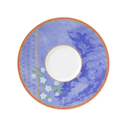 Zdjęcie Porcelanowy duży spodek pod filiżankę 16,5 cm zdobiony pięknym motywem - Seltmann Weiden