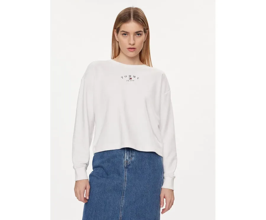 obrazek 1 Tommy Jeans Bluza Essential Logo DW0DW18143 Biały Regular Fit