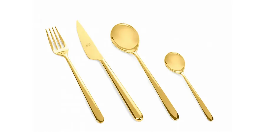 obrazek 1 Włoski 30-elementowy zestaw sztućców Moka z kolekcji Linea Oro