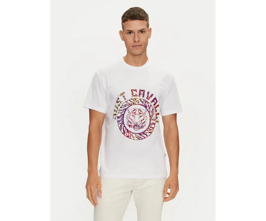 obrazek 1 Just Cavalli T-Shirt 76OAHC17 Biały Regular Fit