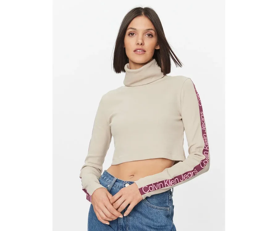 obrazek 1 Calvin Klein Jeans Golf J20J222729 Beżowy Slim Fit