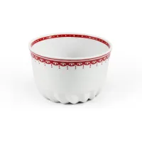 Zdjęcie Oryginalny wielofunkcyjny pojemnik z porcelany z czerwonym zdobieniem - Leander