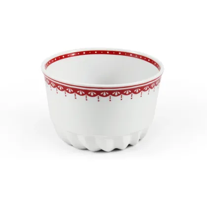 Zdjęcie Oryginalny wielofunkcyjny pojemnik z porcelany z czerwonym zdobieniem - Leander