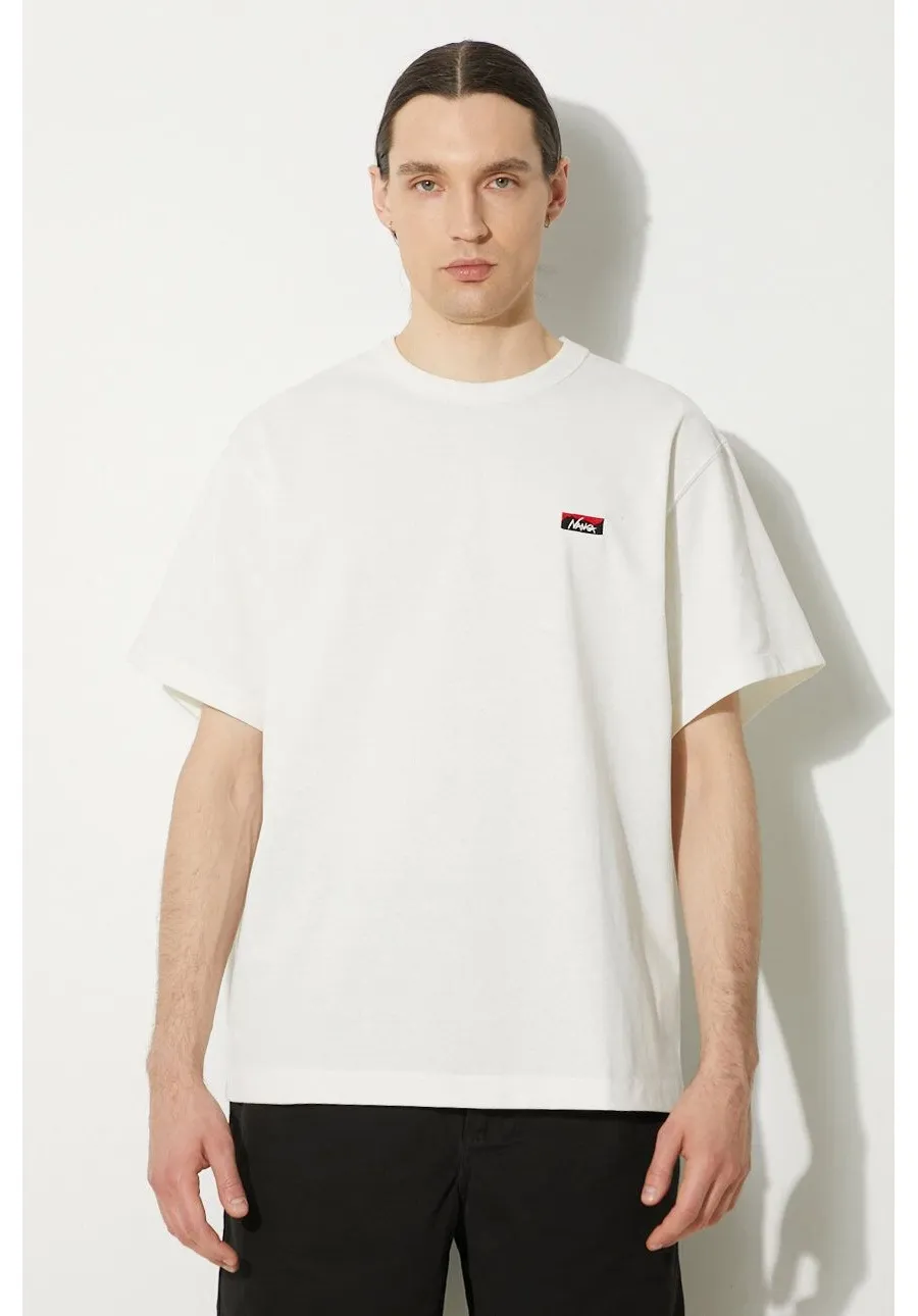 obrazek 1 Nanga t-shirt Eco Hybrid Box Logo Embroidery Tee męski kolor biały z aplikacją NW2411.1G804.A