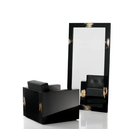 Zdjęcie Elitarne prostokątne lustro ścienne z drewna do interesującego wnętrza – Arcahorn