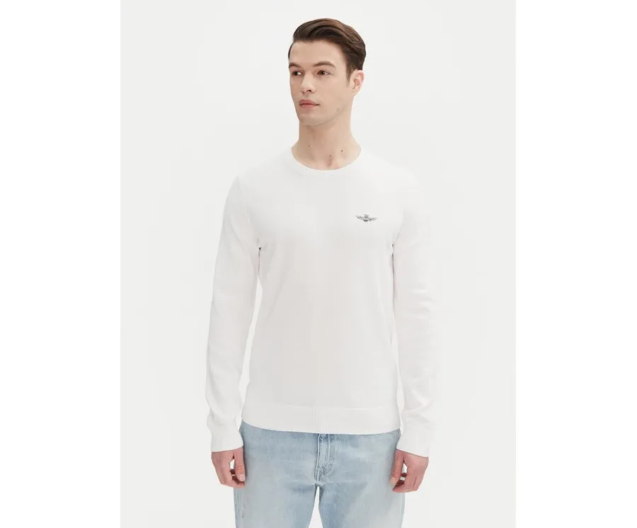 obrazek 1 Aeronautica Militare Sweter 251MA1502L506 Biały Regular Fit