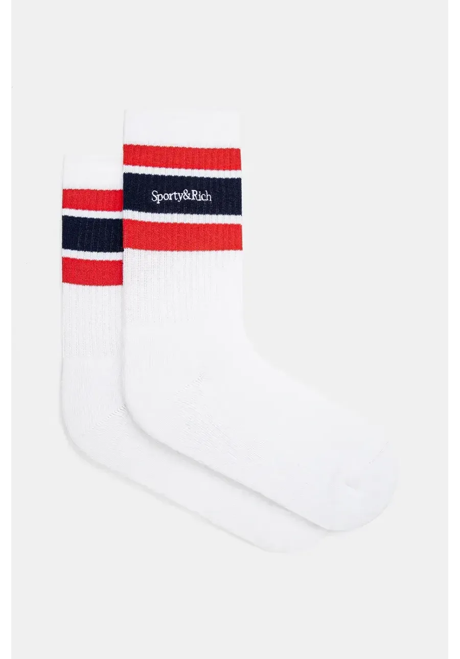 obrazek 1 Sporty & Rich skarpetki Serif Logo damskie kolor biały AC004S406SW