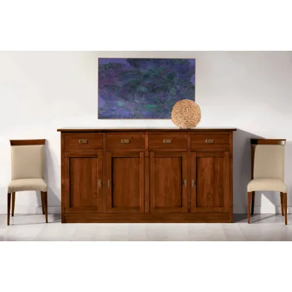 Zdjęcie Klasyczny kredens 4 drzwi 4 szuflady z 1 półką wewnętrzną z przegrodą pośrodku - Fratelli Mirandola