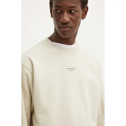 Zdjęcie Drôle de Monsieur bluza bawełniana męska kolor beżowy z nadrukiem PERM.SW148.CO127 Le Sweatshirt Slogan Cl