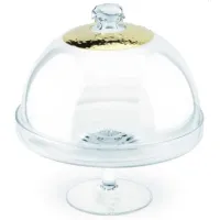 Zdjęcie Niezwykła patera z kloszem i zdobieniem złotym na ciasto