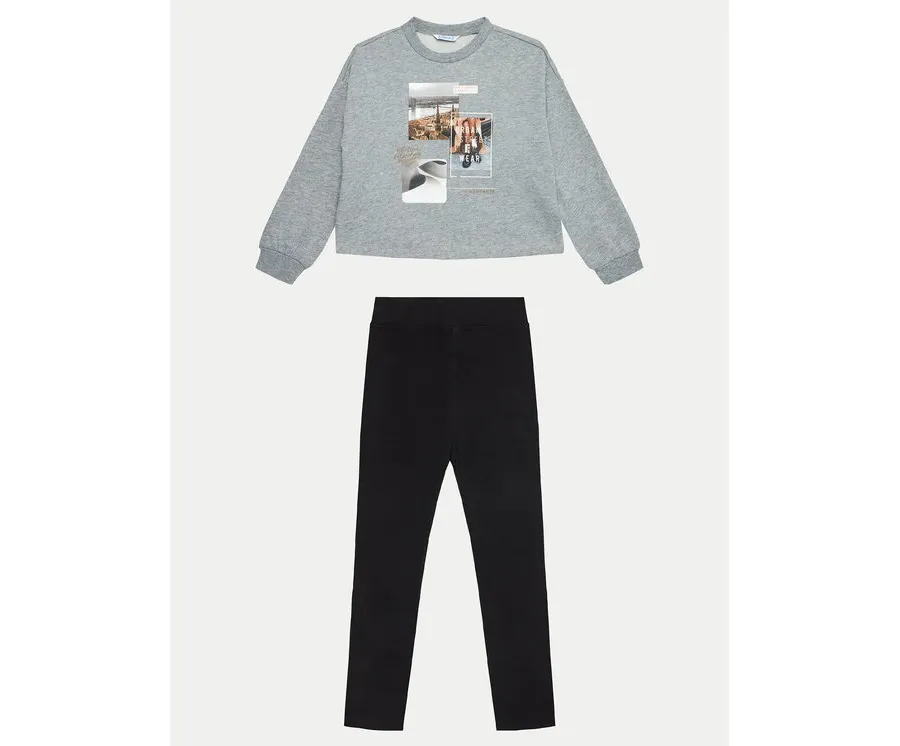 obrazek 1 Mayoral Komplet bluza i legginsy 7754 Szary Regular Fit