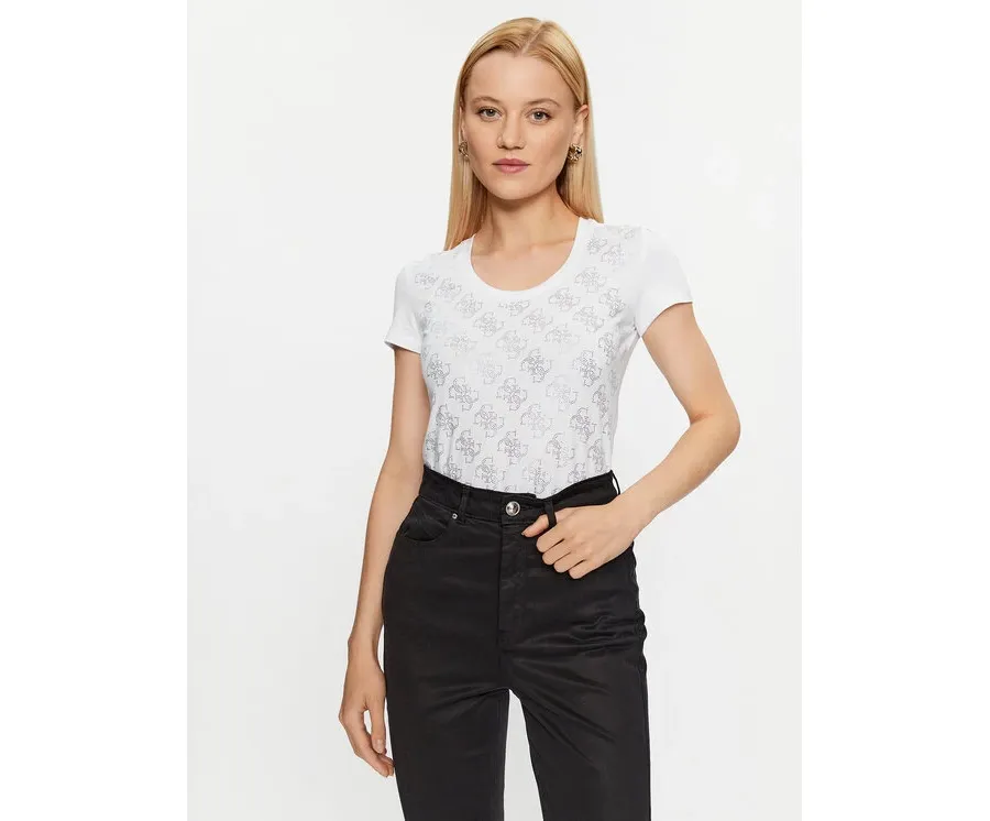 obrazek 1 Guess T-Shirt W3BI53 J1314 Biały Slim Fit