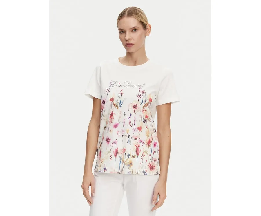 obrazek 1 Luisa Spagnoli T-Shirt Boemi 542083 Biały Regular Fit