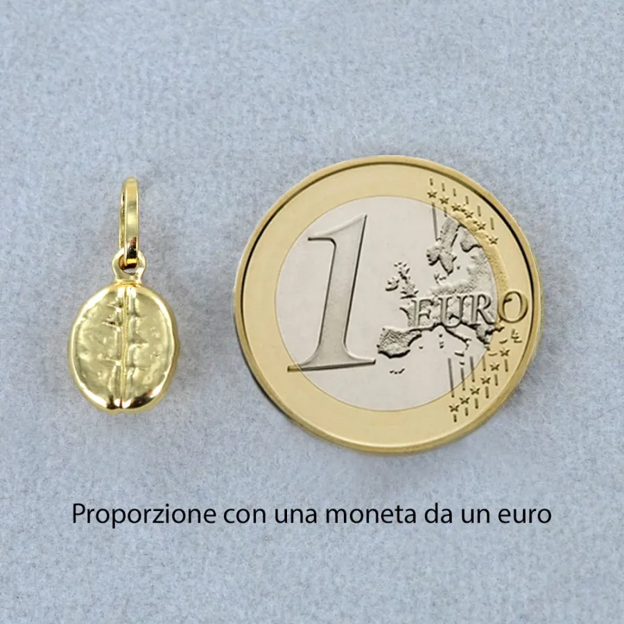 obrazek 6 Unikatowa zawieszka w kształcie ziarna kawy, z żółtego złota