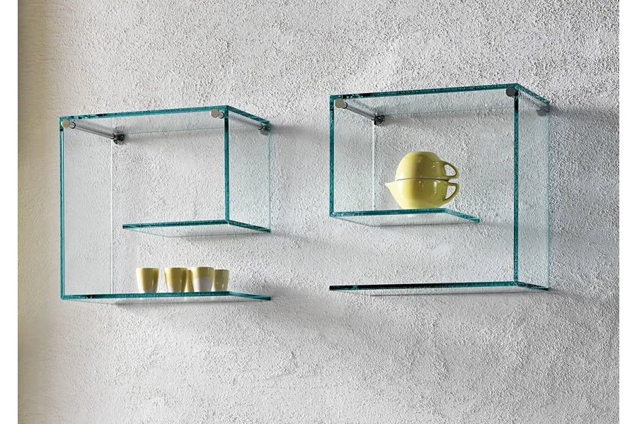 obrazek 1 Luksusowe szklane półki ścienne z metalowym wspornikiem - Tonelli Design