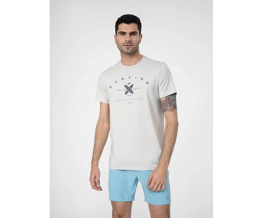 obrazek 1 4F T-Shirt 4FSS23TTSHM366 Szary Regular Fit