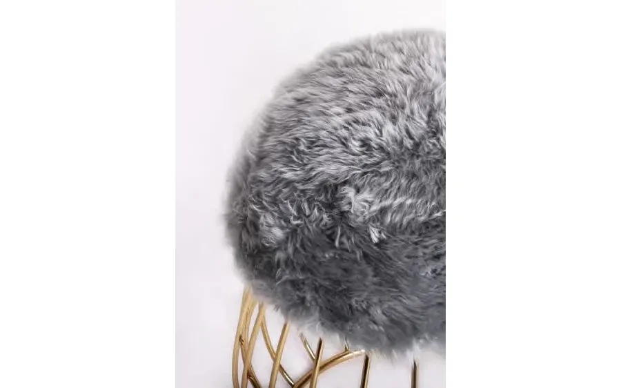 picture 4 Luxurious stool with a real sheepskin coat on the seat – Ottiu brand