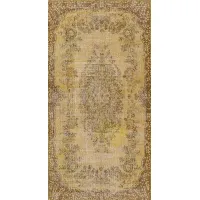 Picture Yellow antique carpet hand-woven from Iran - Jordan