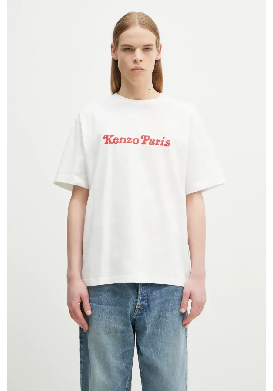 obrazek 1 Kenzo t-shirt bawełniany x Verdy kolor biały z nadrukiem FF58TS4814SG.02
