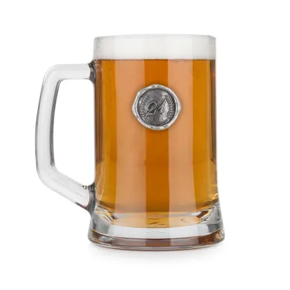 Zdjęcie Szklany kufel z monogramem z liczbą urodzin – prezent na 21 urodziny