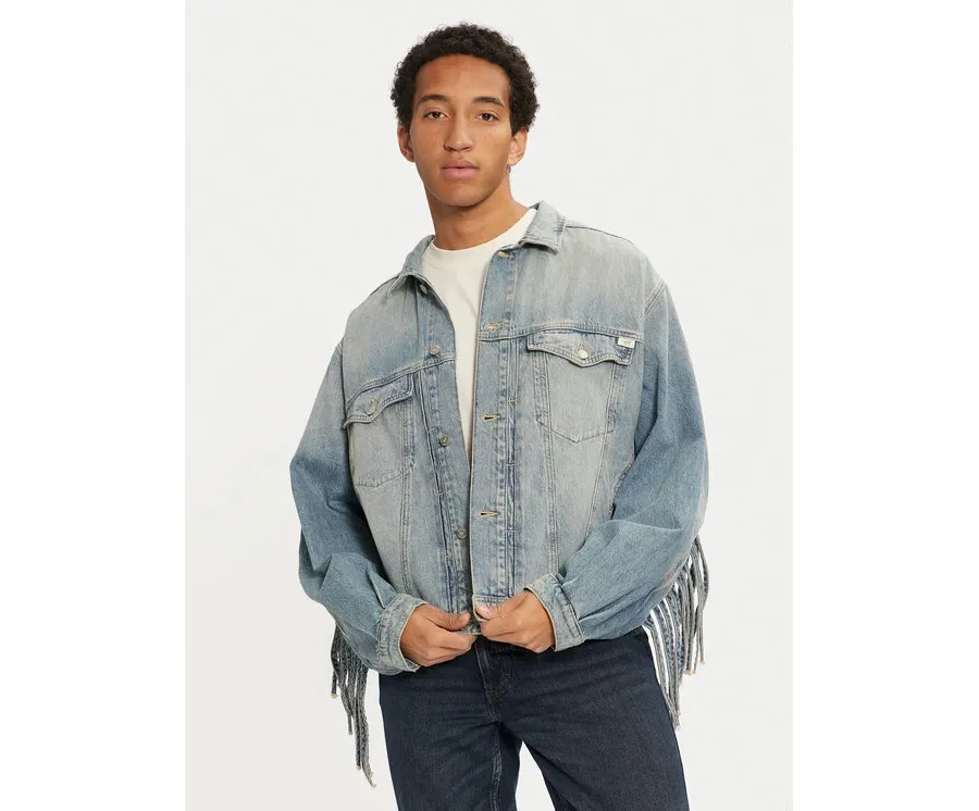 obrazek 1 Mustang Kurtka jeansowa Ozark Fringe 1015681 Niebieski Relaxed Fit
