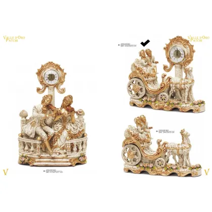 Picture Scottish carriage with a clock with Swarovski flowers - Valle d'oro Patchi