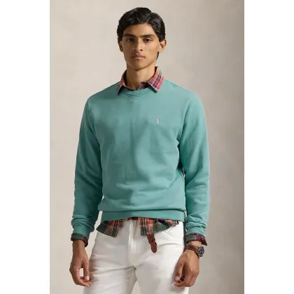 Zdjęcie Polo Ralph Lauren bluza bawełniana męska kolor zielony gładka