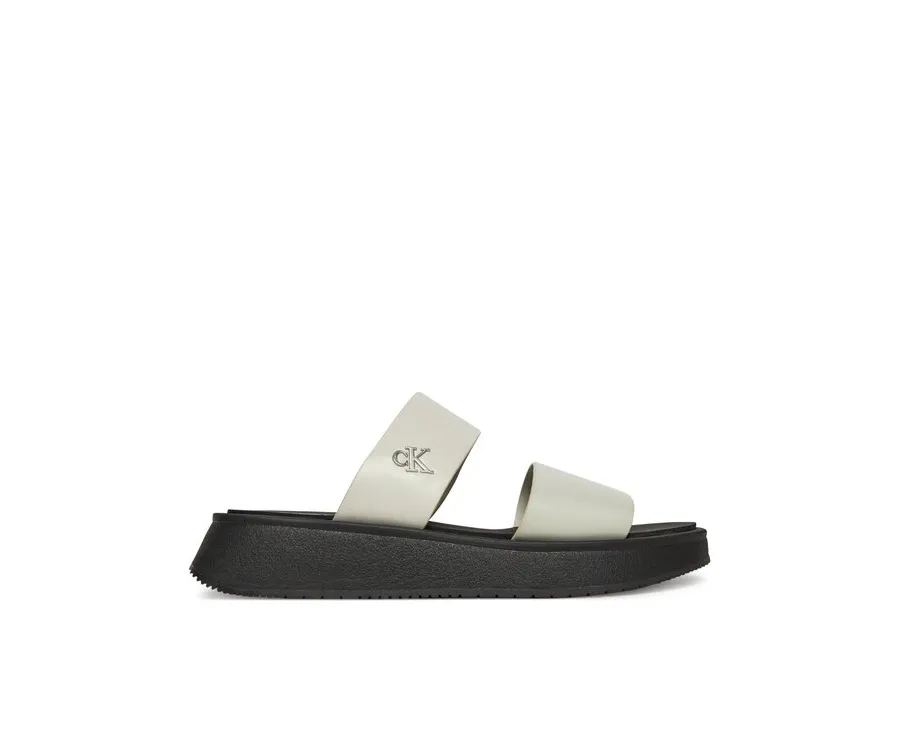 obrazek 1 Calvin Klein Jeans Klapki Sandal Slide Double Strap YW0YW01694 Biały