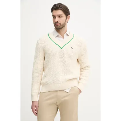 Zdjęcie Lacoste sweter męski kolor beżowy AH9303