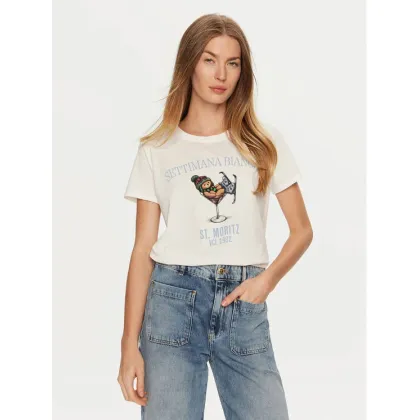 Zdjęcie ViCOLO T-Shirt RS0056 Écru Regular Fit