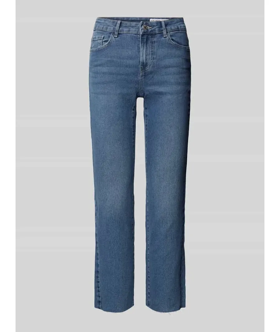 obrazek 1 Jeansy o kroju regular fit z wysokim stanem i dołem bez wykończenia model ‘SHEILA’