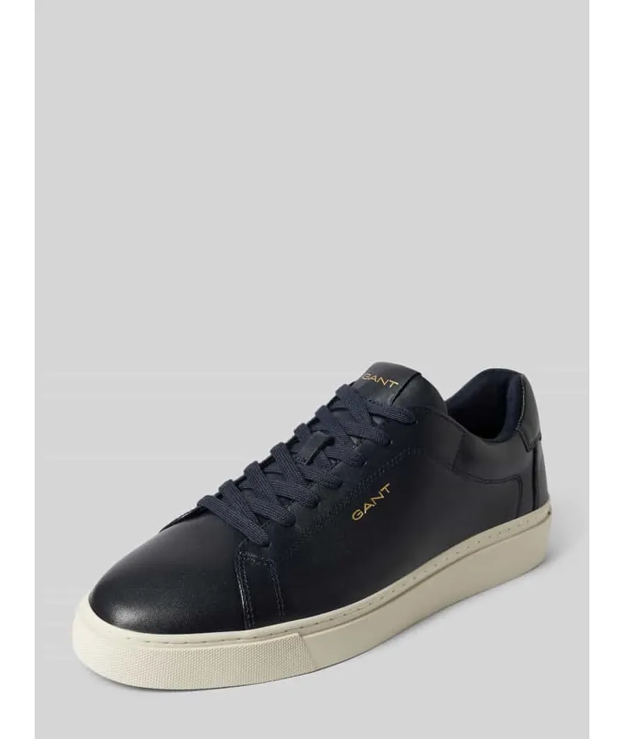 obrazek 1 Sneakersy skórzane z detalami z logo