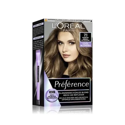 Zdjęcie L'Oréal Paris Préférence Cool Blondes 7.1 - Iceland Ash Blonde Farba do włosów 1 szt.