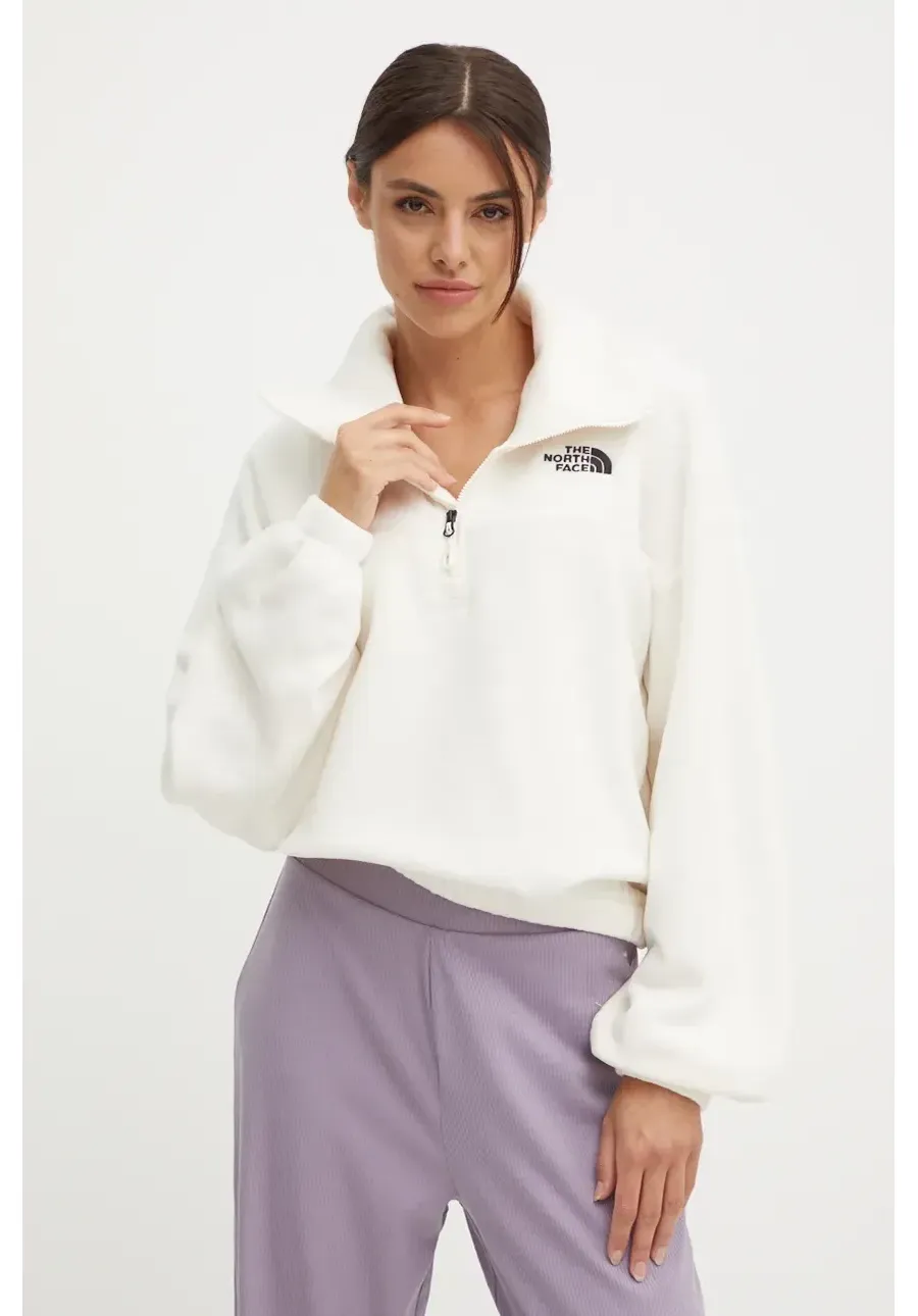 obrazek 1 The North Face bluza polarowa 100 Glacier Half Zip Fleece kolor beżowy z aplikacją NF0A89J9QLI1