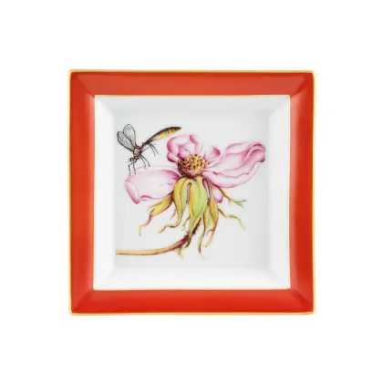 Zdjęcie Stylowa kwadratowa taca Róża z kolekcji inspirowanej twórczością flamandzkiego malarza Jorisa Hoefnagela - Vista Alegre