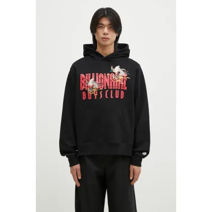 Zdjęcie Billionaire Boys Club bluza bawełniana Duck Embroidered Straight Logo Popover męska kolor czarny z kapturem z nadrukiem B24450