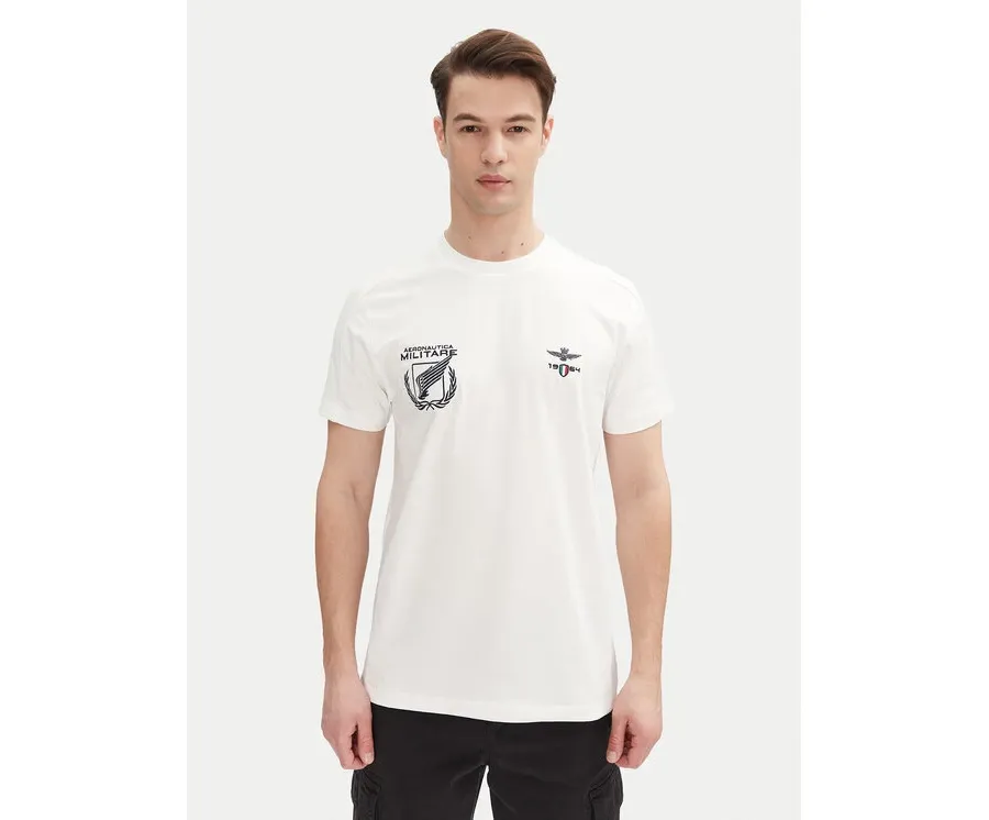 obrazek 1 Aeronautica Militare T-Shirt 251TS2380J674 Biały Regular Fit
