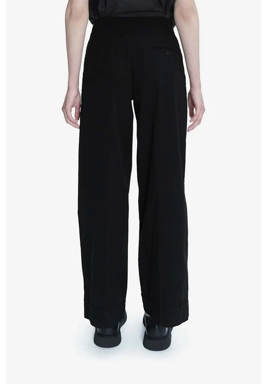 obrazek 1 A.P.C. spodnie bawełniane kolor czarny proste high waist COFAM.F08427-BLACK
