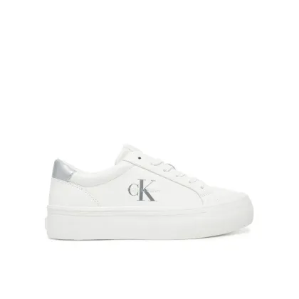 Zdjęcie Calvin Klein Jeans Sneakersy Vulc Flatf Lth Silver Logo Tag YW0YW01877 Biały