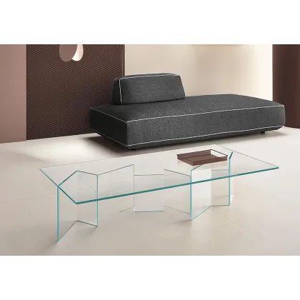 Zdjęcie Designerski niski stolik ze szklaną bazą - Tonelli Design