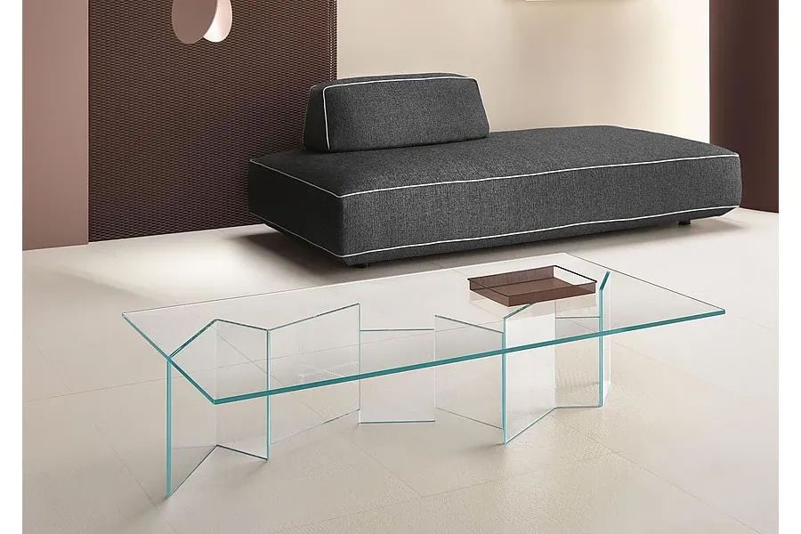 obrazek 1 Designerski niski stolik ze szklaną bazą - Tonelli Design